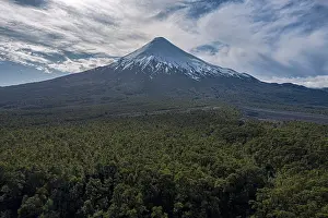 Snow-capped volcano Osorno in early spring