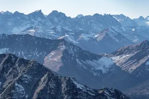 Snow-covered Alps and mountains