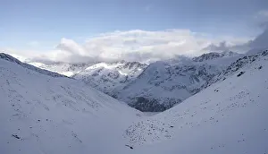 Snow-covered mountain landscape in the Madritsch Valley