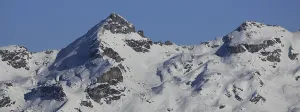 Snow covered mountains Charenstock and Berglihorn