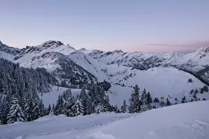 Category Mountain Landscapes Prints: Snow-covered windscape in the Alps at Neunerkoepfle in the Tannheimer Tal in Tyrol