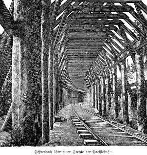 Category Historic EN Prints: Snow roof over a section of the Pacific Railway