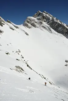 Snowboard descent, Gesaeuse National park