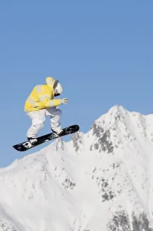 Snowboarder at Oberalp Pass, Andermatt