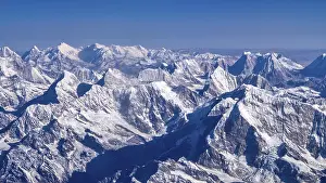 Snowy Himalayan mountain range against clear sky