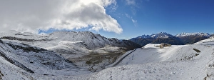 Snowy Mountains with clouds at Hochalpenstrasse
