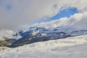 Category Mountain Landscapes Prints: Snowy Mountains with clouds at Hochalpenstrasse