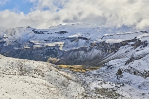 Category Mountain Landscapes Prints: Snowy Mountains with clouds at Hochalpenstrasse
