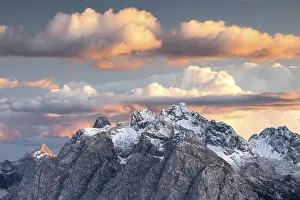 Snowy peaks in the evening mood