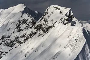 Snowy peaks in Kleinwalsertal, Baad