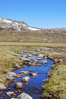 The Snowy River near Seamans Hut on a summer's day in Kosciuszko National Park in Snowy Mountains