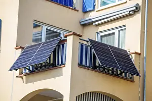 Solar cells on an apartment building