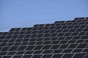 Solar farm panels and infrastructure at Lower Wonga in the South Burnett district of Queensland