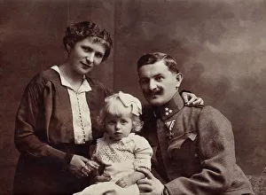 Soldier with family, historic photograph