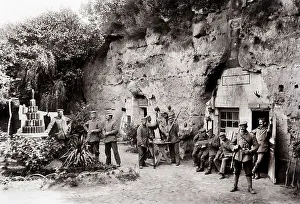 Soldiers in front of the bunker