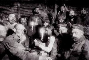 Soldiers in the bunker, World War I