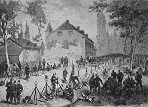 Soldiers in the Golden Bremm, is an area designation in the Franco-German border area near Saarbruecken on 7 August