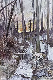 Soldiers toilet before the battle