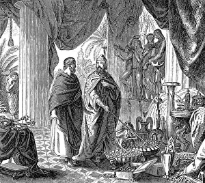 Solon, c. 638-c. 558 BC, an Athenian statesman with Croesus