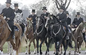 Sorbian Easter riders ride their horses on Easter Sunday in Wittichenau