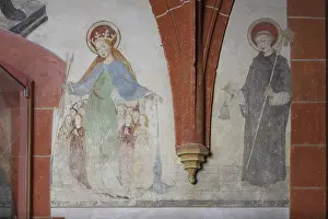 South aisle, frescoes in the 2nd bay