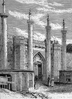 South gate of Tehran, Iran, historical illustration