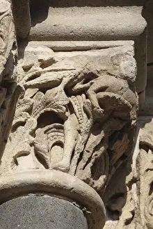 South portal, detail of capital zone, St