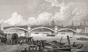 Southwark Bridge, London, UK, illustration by Th