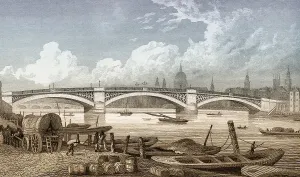 Southwark Bridge, London, UK, illustration by Th