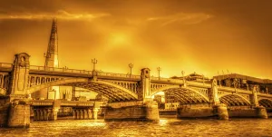 Southwark Bridge with The Shard in the background