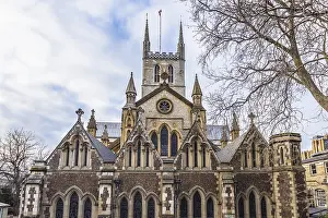 Southwark Cathedral in London featuring Gothic architecture and pointed spires