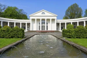 Spa garden, Wandelhalle from red shiner (1853)