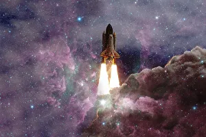 Space Shuttle Atlantis. Cosmos art