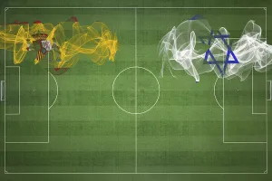 Spain vs Israel Soccer Match, national colors
