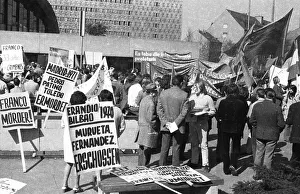 Spanish guest workers and German students demonstrated for victims of Franco dictatorship in Dortmund city centre on 25