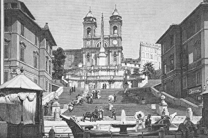The Spanish Steps in Rome around 1895