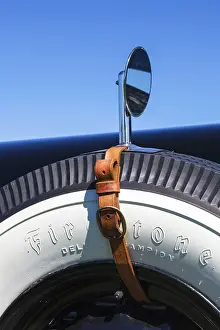 Spare wheel on an old classic car