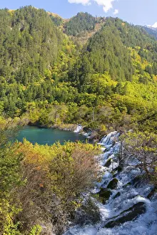 Sparkling Lake, cascades, Jiuzhaigou National Park