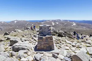 Framed Print : A spectacular view around the Cairn at the summit of Mt Kosciuszko on a clear summer's day Framed Print : A spectacular view around the Cairn at the summit of Mt Kosciuszko on a clear summer's day