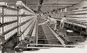 Spinning room, cotton industry