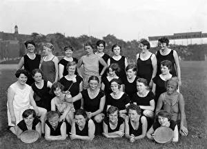 Sport, sportswomen group with tambourine