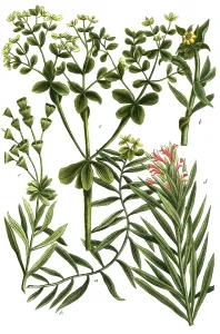 Spurges, a. Esula sicula, b. Esula caule crasso
