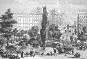 The Square Montholon and the Pont de la rue Vellefond in Paris