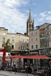 Square, Saint Michel des Lions church at back