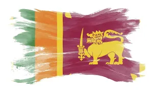 Sri Lanka flag brush stroke, national flag on white background