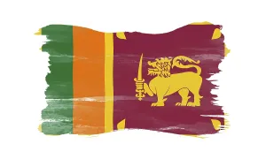 Sri Lanka flag brush stroke, national flag on white background