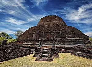 Sri Lanka tourist landmark, ancient Buddhist dagoba (stupe) Pabula Vihara