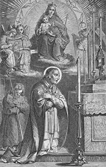 St. Alphonsus of Liguori, historic steel engraving from 1860