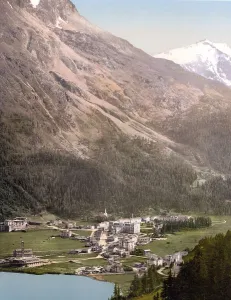 St. Moritz Bad, village and Lake St
