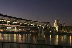 St. Paul's Cathedral and Millennium Bridge at dusk